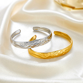 12мм 304 браслеты-манжеты из нержавеющей стали с цветком лотоса для женщин