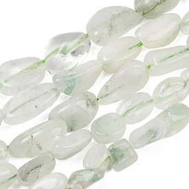 Natural Green Quartz Beads Strands, Nuggets, Tumbled Stone