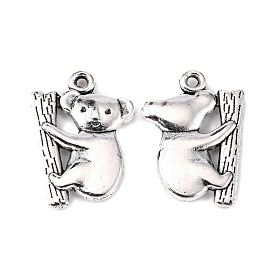 Tibetan Style Zinc Alloy Pendants, Lead Free & Cadmium Free, Koala, 19.3x14.5x2mm, Hole: 1.5mm, about 263pcs/500g
