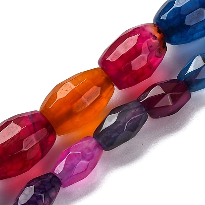 Природных вены драконов агат бисер нитей, окрашенная и подогревом, граненые, овальные