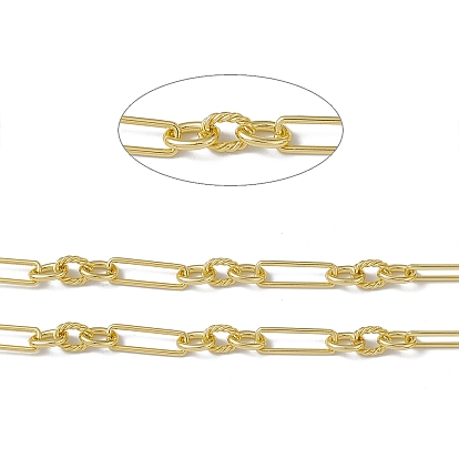 Brass Figaro Chains, with Spool, Unwelded, Long-Lasting Plated, Cadmium Free & Nickel Free & Lead Free
