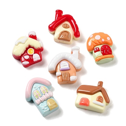Opaque Resin Cabochons, Mushroom House