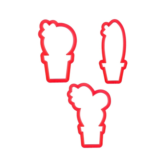 PP Plastic Cookie Cutter Set, Biscuit Fondant Cutters, Cactus-shaped