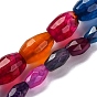 Природных вены драконов агат бисер нитей, окрашенная и подогревом, граненые, овальные