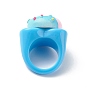 Cute 3D Resin Finger Ring, Acrylic Wide Ring for Women Girls, Mixed Color