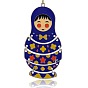 Plaqué platine alliage pendentifs en émail, poupée bébé, 93x46x2mm, Trou: 3mm