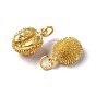 Rack Plating Alloy Pendants, 3D Durian Charms, Cadmium Free & Lead Free