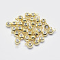 Adjustable Long-Lasting Plated Brass Tube Bails, Loop Bails, Real 18K Gold Plated, Nickel Free, Barrel