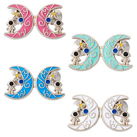 4 пары 4 цвета платиновый сплав эмалированные утягивающие пояса, луна и космонавт