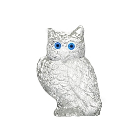 Owl with Evil Eye Glass Figurines Diaplay Decorations, for Home Office Desktop Decoration