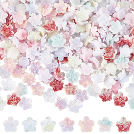 210 шт. 7 цветные светящиеся непрозрачные смоляные кабошоны, цветок, светится в темноте, с блеском порошок