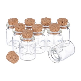 BENECREAT Glass Bead Containers, with Cork Stopper, Wishing Bottle
