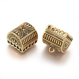 Alloy Pendant Bail, Tassel Cap Bail, Treasure Chest