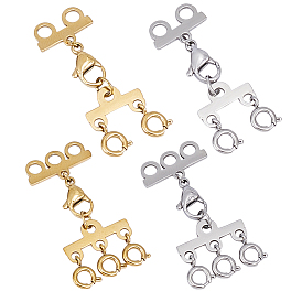 4 шт. 4 стили удлинитель цепи из нержавеющей стали, с наслоенными застежками