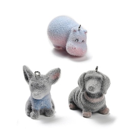 Подвески из непрозрачной смолы, с платиновыми тоновыми железными петлями