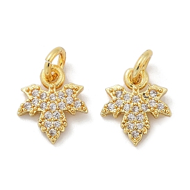 Латунные микро проложить кубического циркония подвески, лист прелести, с целью перехода в кольце, стойки покрытие, прочное покрытие, без кадмия и без свинца