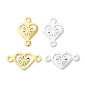 Brass Filigree Connector Charms, Cadmium Free & Lead Free, Heart