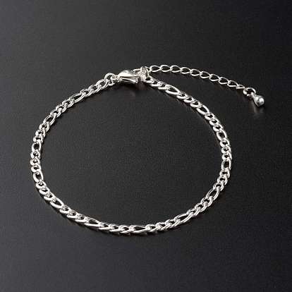 304 Stainless Steel Figaro Chain Bracelets