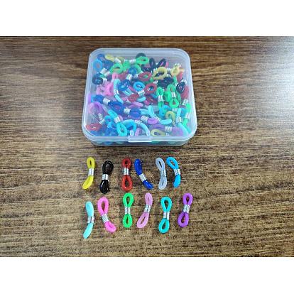 120 piezas 12 colores soportes para anteojos, gafas extremos del lazo de goma, con fornituras de hierro
