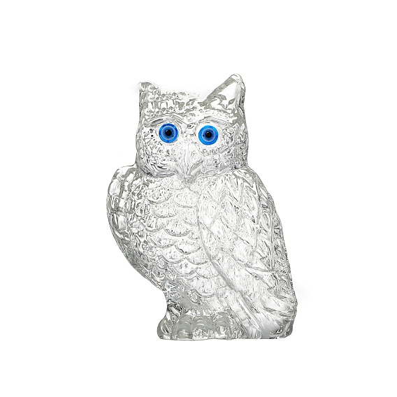 Owl with Evil Eye Glass Figurines Diaplay Decorations, for Home Office Desktop Decoration