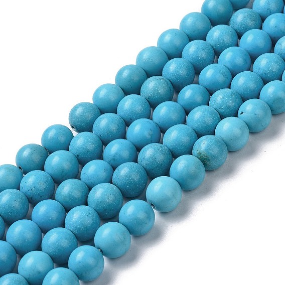 Natural Howlite Beads Strands, Dyed & Heated, Round
