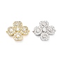 Подвески-цветочки из латуни с прозрачным кубическим цирконием, стойки покрытие, долговечный, без свинца и без кадмия