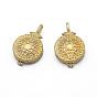 Brass Locket Pendants, Lead Free & Cadmium Free & Nickel Free, Flat Round