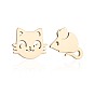Cute Asymmetric Cat Mouse Earrings Stainless Steel Animal Studs for Women Best Friends
