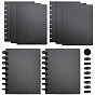 10Pcs Rectangle PP Plastic Binder Diary Notebook Cover, with 50Pcs Loose Leaf Ring