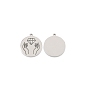 304 Stainless Steel Pendants, Flat Round with Diamond Pattern