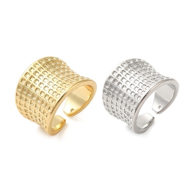 Tartan Brass Wide Open Cuff Rings for Women