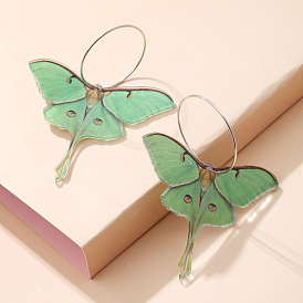 Boucles d'oreilles créoles papillon en alliage pour femmes