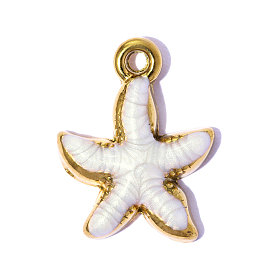 304 нержавеющей стальной эмали подвески, прелести морская звезда, ионное покрытие (ip), зеркальная полировка, реальный 18 k позолоченный