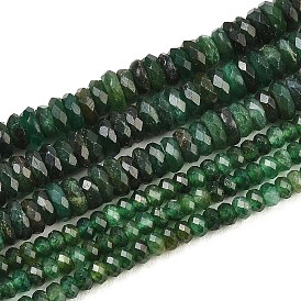 Бусины из натурального фуксита, граненые, рондель