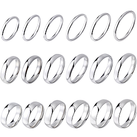 18 шт. 18 стили 201 кольца из нержавеющей стали