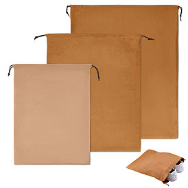 3 Stück 3 Stile Verpackungsbeutel aus Kunstwildleder mit Kordelzug, Rechteck