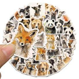 50Pcs Fried Hair Animal Theme PVC Self Adhesive Stickers, Waterproof Decals for Laptop, Bottle, Luggage Decor, Mixed Shapes