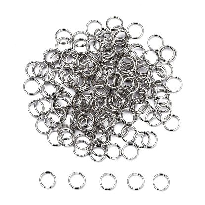 304 Stainless Steel Split Rings, Double Loops Jump Rings, 8x1.5mm