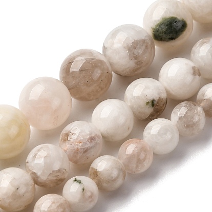 Натуральный белый лунный камень бисер пряди, круглые