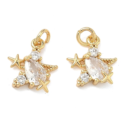 Латунные микро проложить кубического циркония подвески, звезды прелести, без свинца и без кадмия, стойки покрытие, долговечный