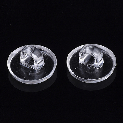 Transparent AS Plastic Charm Base Settings, for Flat Back Cabochons, Hair Findings, DIY Hair Tie Accessories