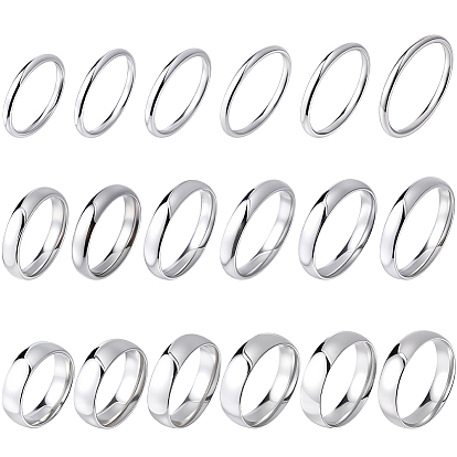 18 шт. 18 стили 201 кольца из нержавеющей стали