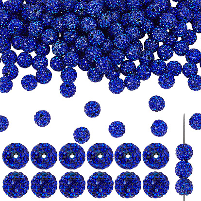 200 бусины для дискотечного шара из паве., Бусины со стразами, полимерная глина , класс А, круглые