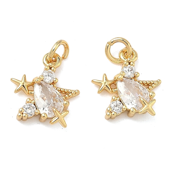 Латунные микро проложить кубического циркония подвески, звезды прелести, без свинца и без кадмия, стойки покрытие, долговечный