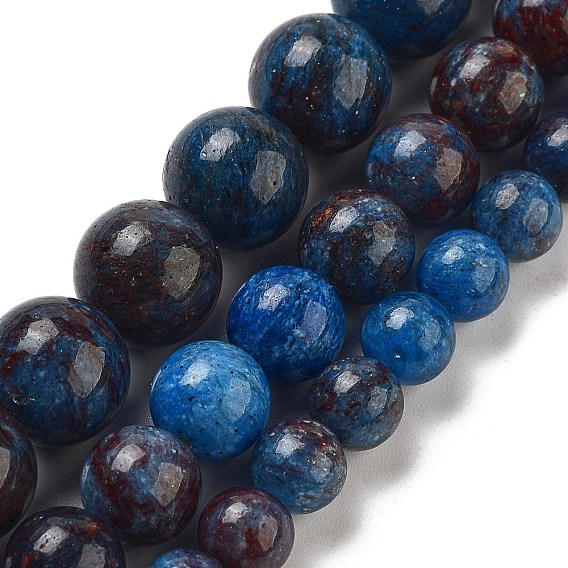 Натуральные синие опаловые бусы, круглые