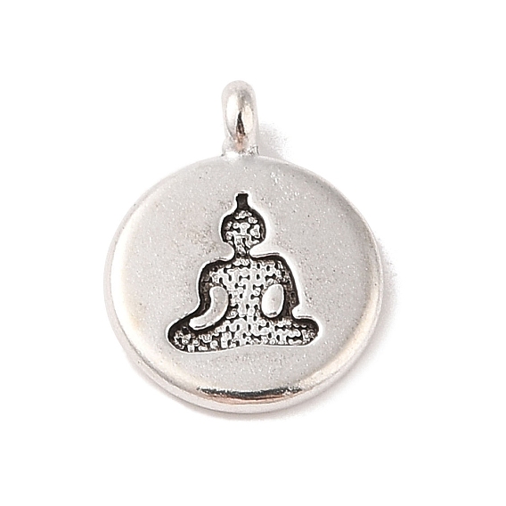 Подвески из сплава в тибетском стиле, без кадмия и без свинца, плоско-круглые