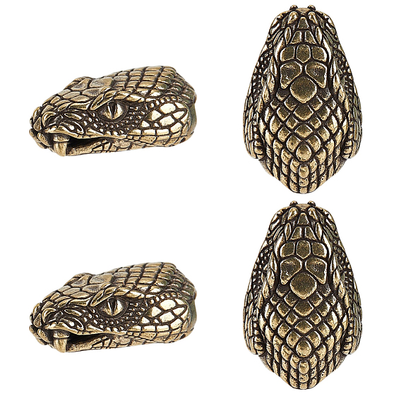 4pcs perles en laiton, pour edc couteau chaîne pendentif parachute chaîne outil, serpent