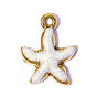 304 нержавеющей стальной эмали подвески, прелести морская звезда, ионное покрытие (ip), зеркальная полировка, реальный 18 k позолоченный