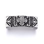 304 Stainless Steel Slide Charms, Rectangle with Cross