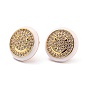 Smiling Face Sparkling Cubic Zirconia Stud Earrings for Girl Women Gift, Real 18K Gold Plated Brass Enemel Earrings